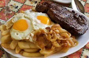 Recetas chilenas: platos típicos y tradicionales de Chile 222 Receta de bistec a lo pobre
