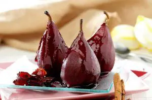 Receta de peras al vino tinto