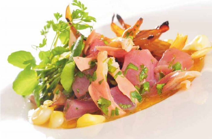 Receta de ceviche de atún y machas chileno