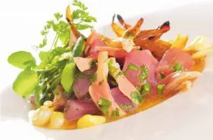 Recetas de aperitivos típicos de Chile 186 Receta de ceviche de atún y machas chileno
