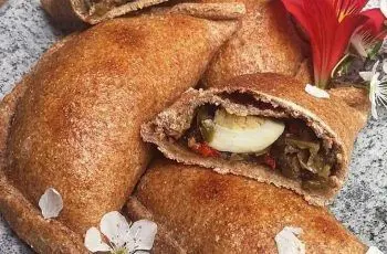 Receta de empanada vegetariana de champiñones con masa de harina integral