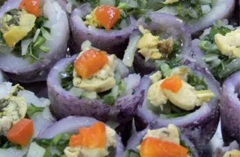 Receta de papas meñarki (meñarky) rellenas de verduras