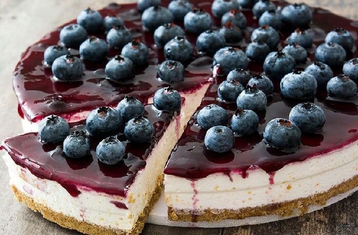 Receta de cheescake de arándanos