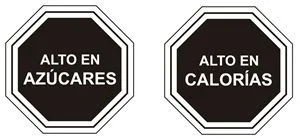 Alto en azúcares y calorías Sellos de advertencia nutricional del chumbeque: Alto en azúcares y calorías
