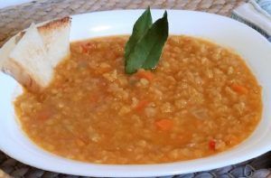 Receta de sopa de lentejas rojas