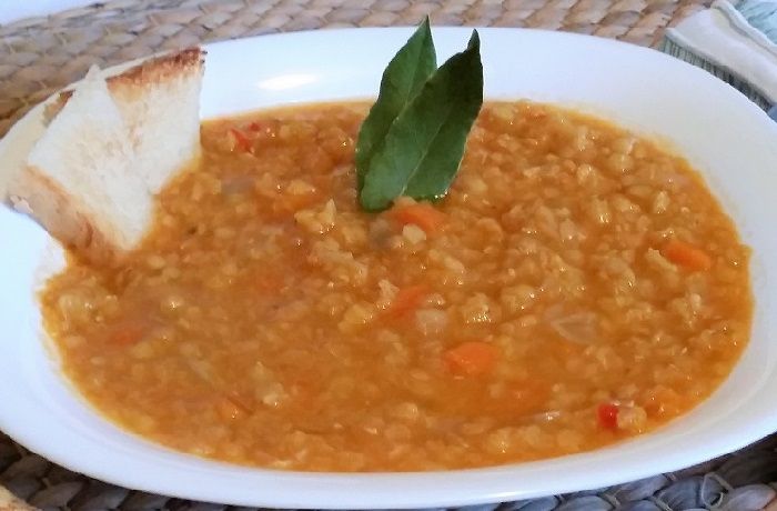 Receta de sopa de lentejas rojas