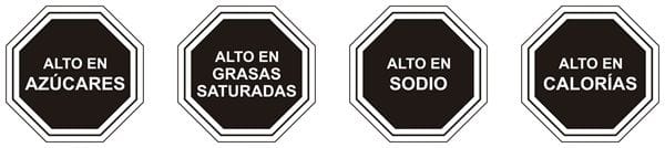 Alto en azúcares, grasas saturadas, calorías y sodio Alto en azúcares, grasas saturadas, calorías y sodio