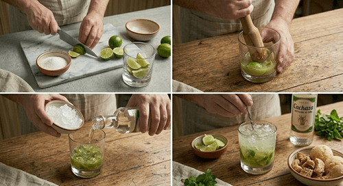 Preparación de caipiriña paso a paso Preparación de caipiriña paso a paso