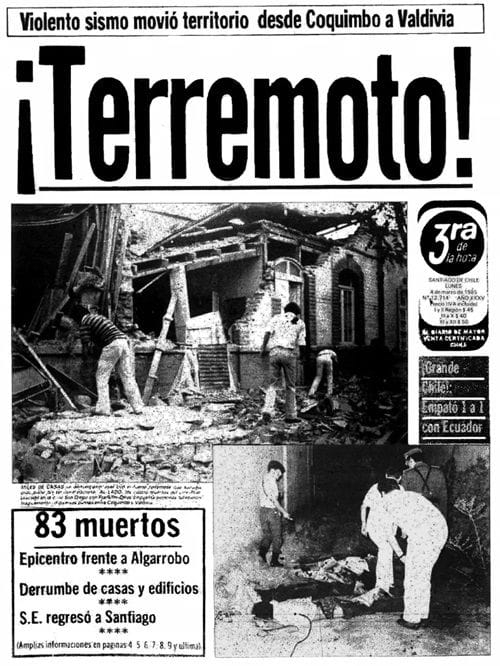 Portada La Tercera Terremoto 1985