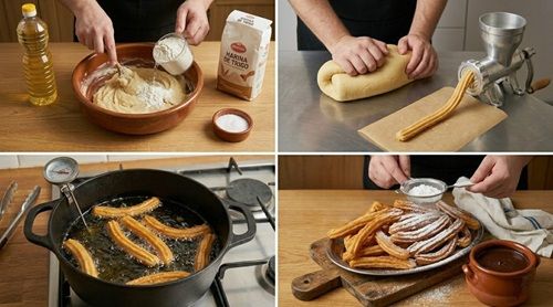 Preparación de churros paso a paso