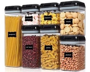 Set de 7 contenedores herméticos de plástico