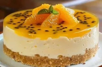 Cheesecake de maracuyá sin horno: Receta cremosa y tropical para 8 personas Cheesecake de maracuyá sin horno: Receta cremosa y tropical para 8 personas
