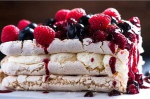 165 Receta de pavlova de merengue y frutos rojos