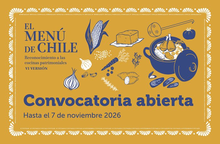 convocatoria El Menú de Chile 2026 del Ministerio de las Culturas, las Artes y el Patrimonio